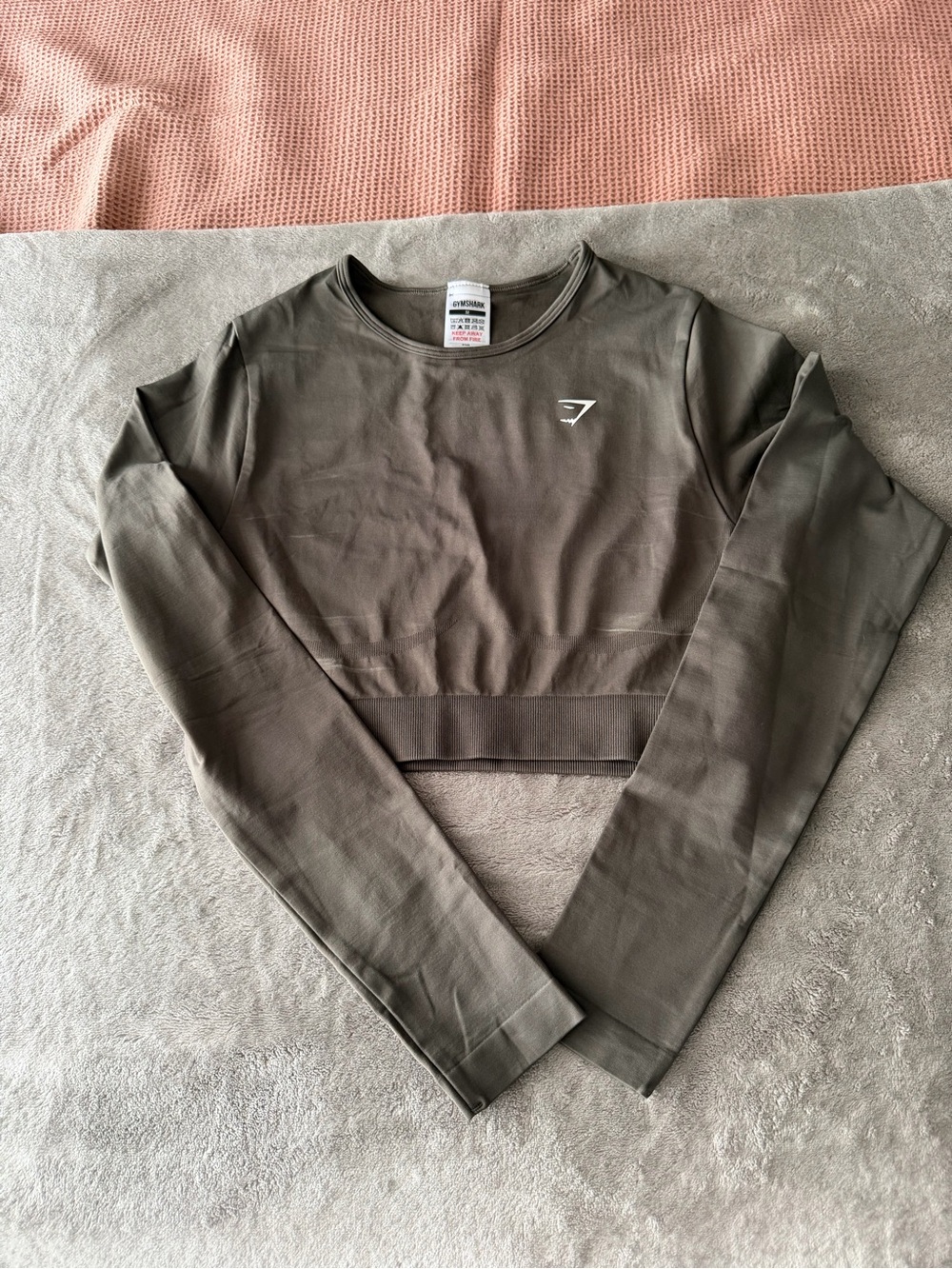 Gymshark Olive Green Long Sleeve Crop Top